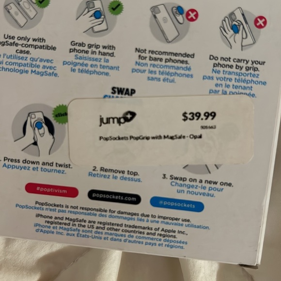 NWT Popsockets (X3) Phone Grips and Stands w/ Swappable Top Premium&MagSafe - Picture 7 of 7